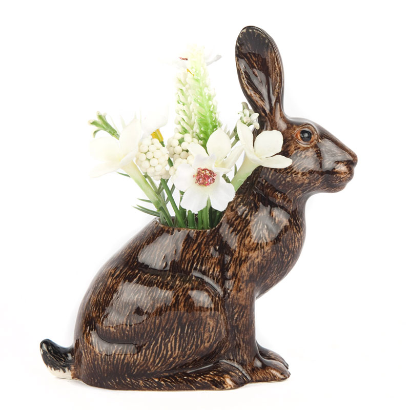 Hare Bud Vase, H11.5cm, Brown-1