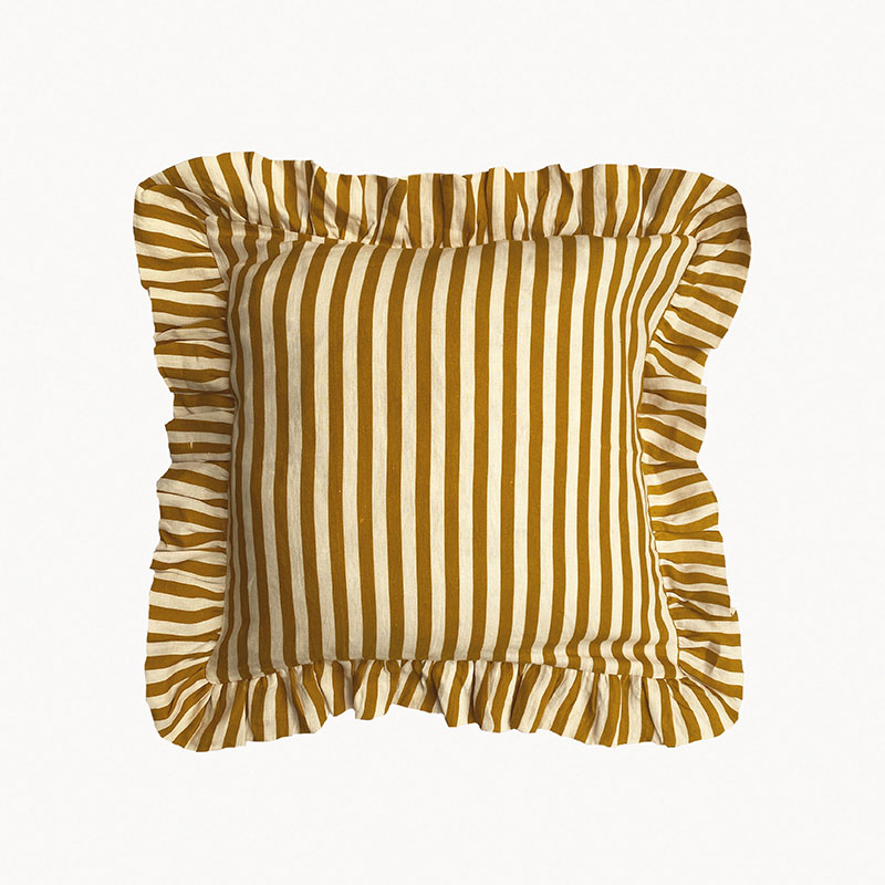 Candy Stripe Cushion Cover, 45 x 45 cm, Ochre-0