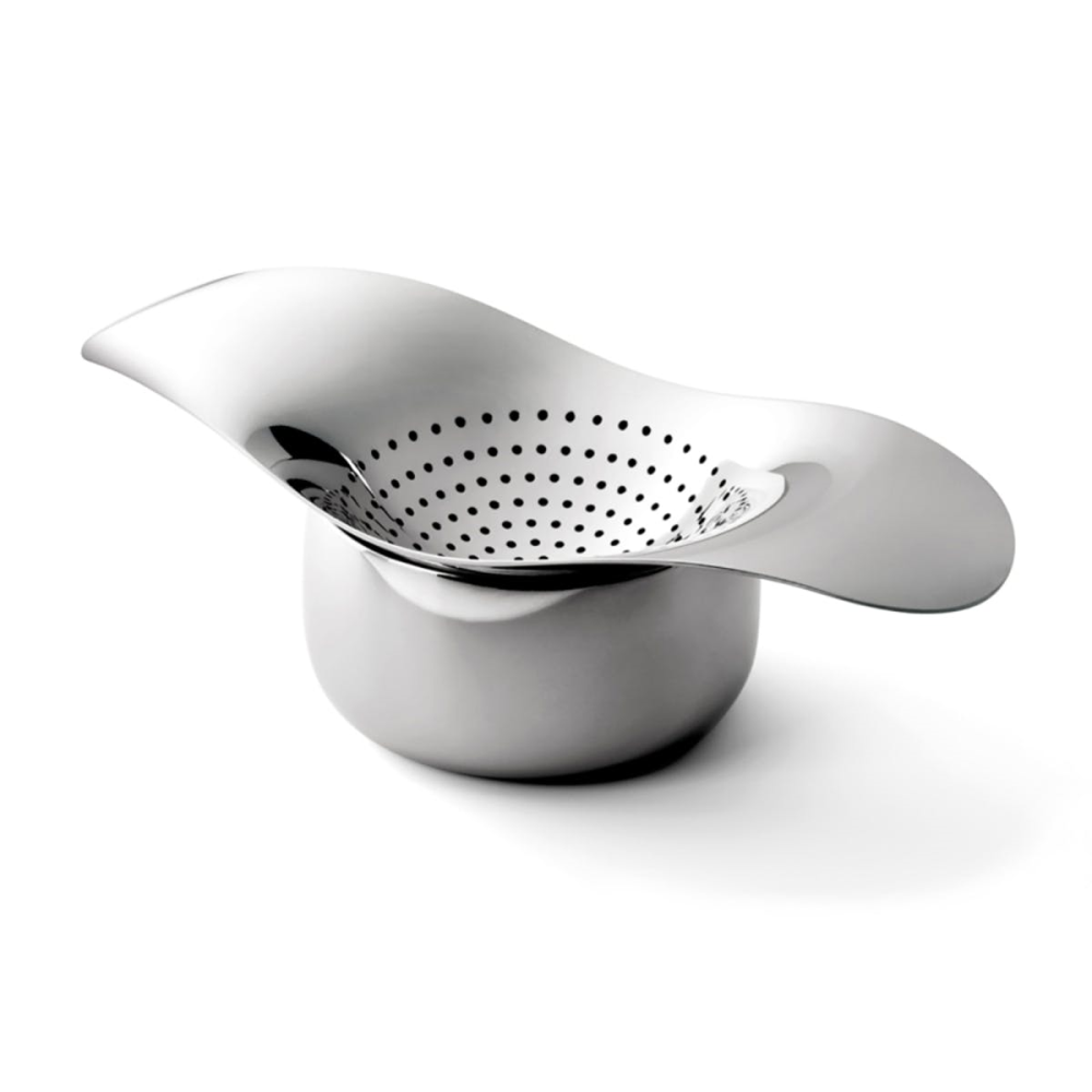 Drift Tea strainer and bowl, H4.2 x W13cm, Stainless Steel-0