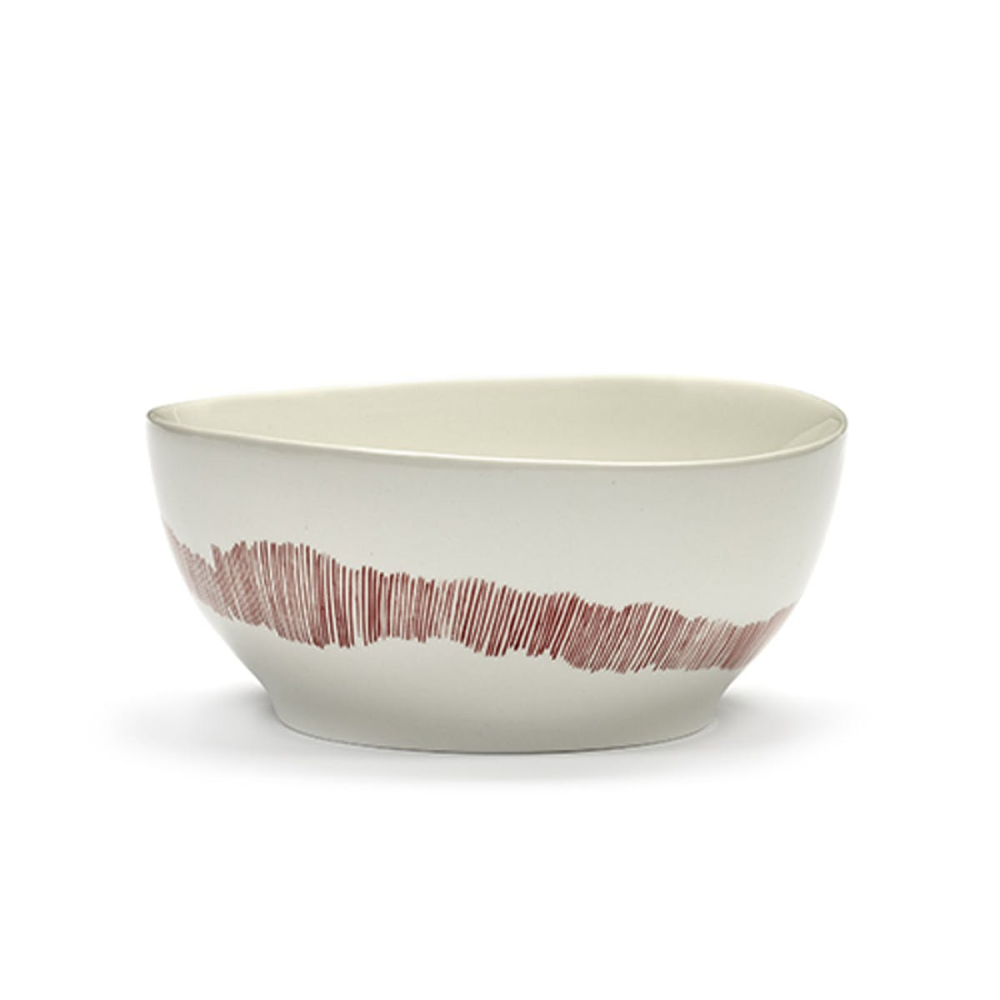 Ottolenghi, Set of 4 Small Bowls, White and Red, White-0