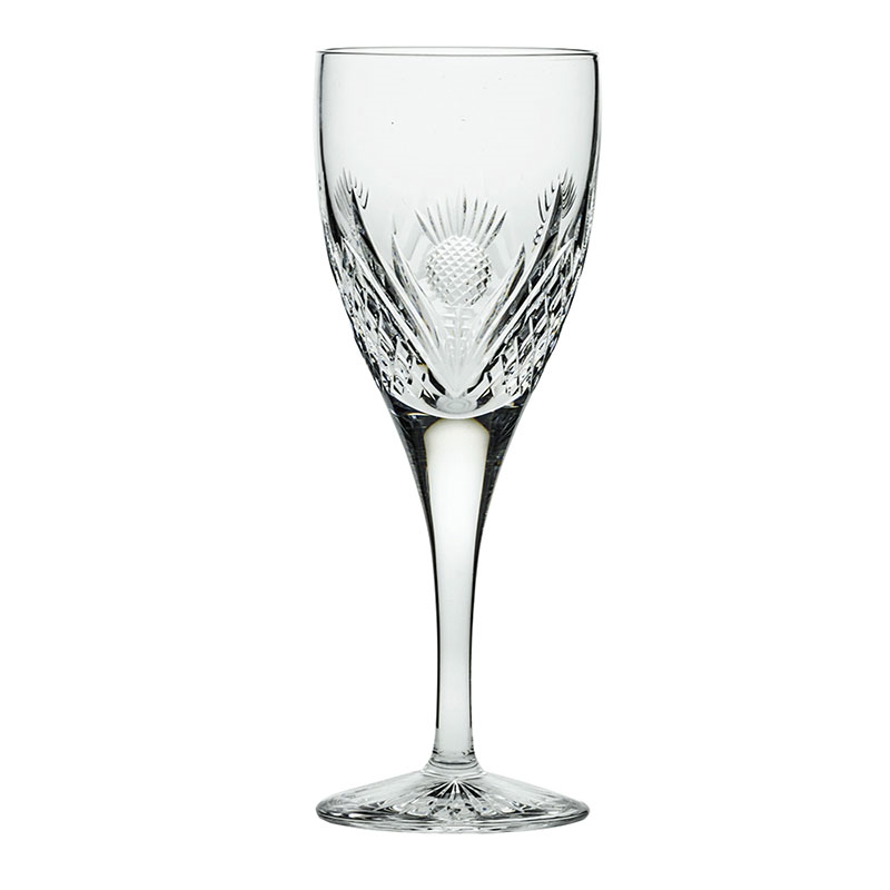 Scottish Thistle Set of 2 Wine Glasses, 280ml, Clear-1