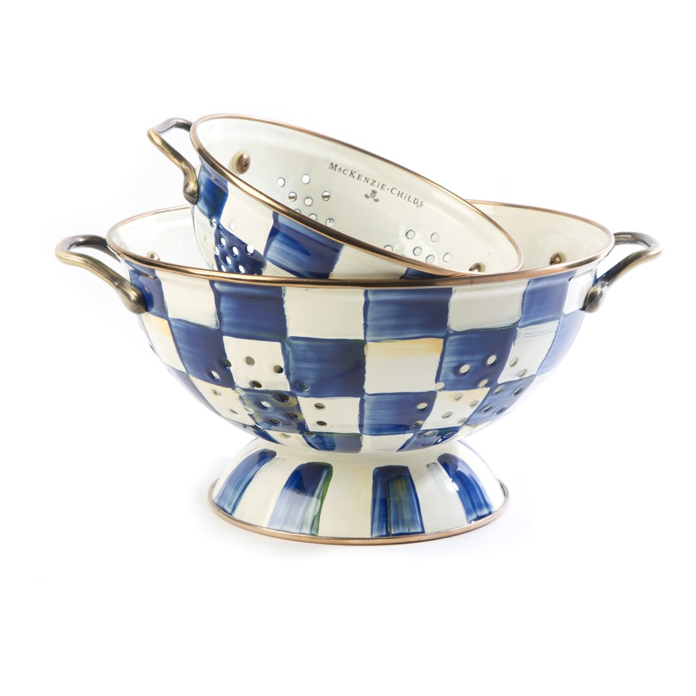 Royal Check Colander, 24cm, Blue & White-1