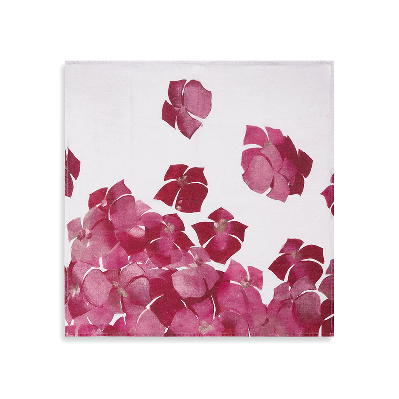 Hydrangea Linen Napkin, 50cm x 50cm, Pink-0