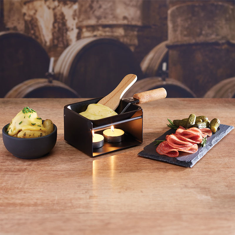 Individual serving raclette, 28 x 18 x 18cm, Black Wood-2