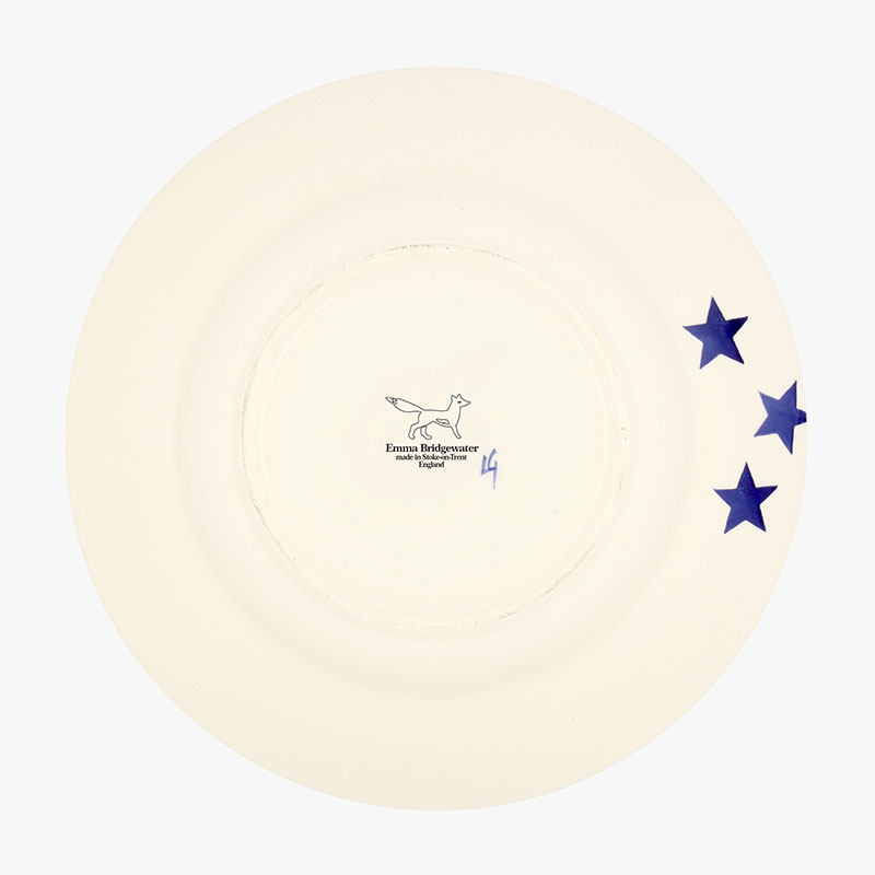 Blue Star Plate, D27cm, Cream-2