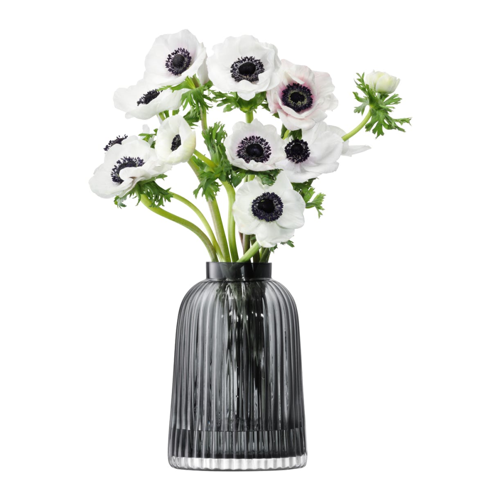 Pleat Vase, H20cm, Grey-1