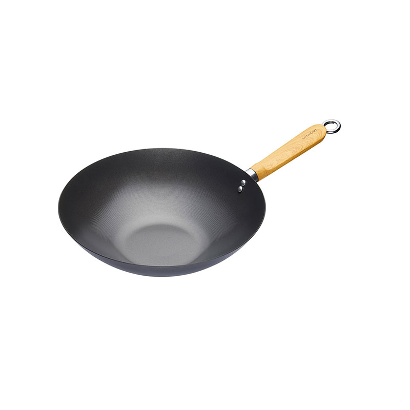 World of Flavours - Oriental Non-stick wok, Dia30cm, non-stick carbon steel with wooden handle-1