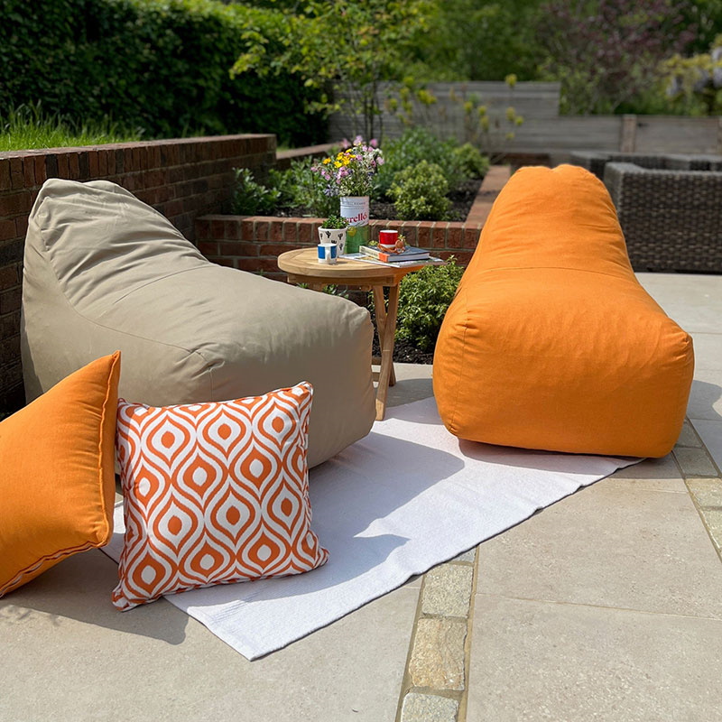 Beanbag Style Chair, Burnt Orange-1