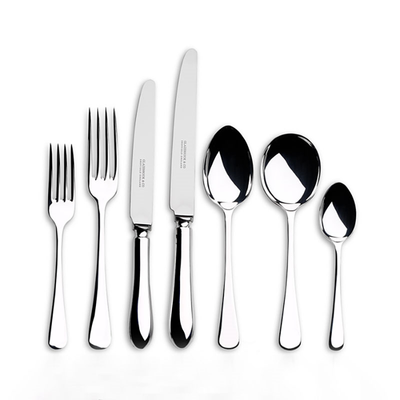 7-piece Place Setting, Old English Silver Plate-0