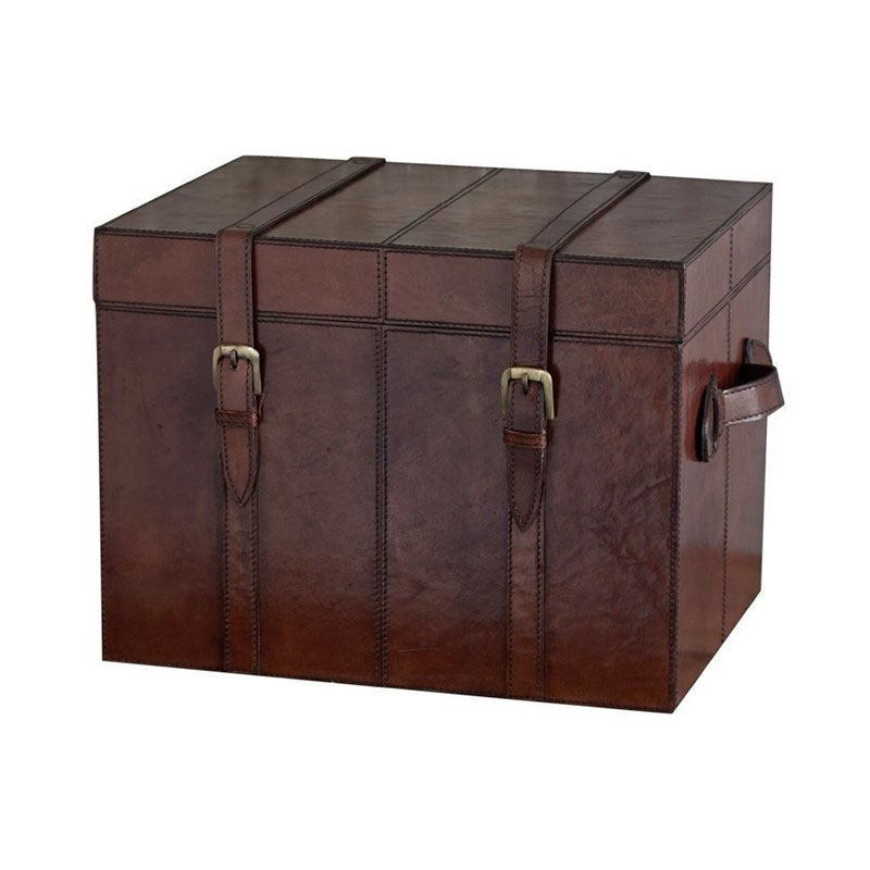 Leather Medium trunk, 51 x 39 x 39cm, Conker Brown-1