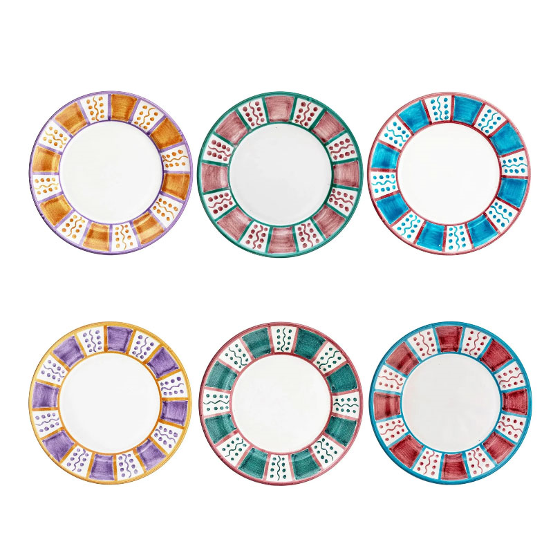 Sunbeam Set of 6 Dinner Plates, D25.5cm, Mutli-1