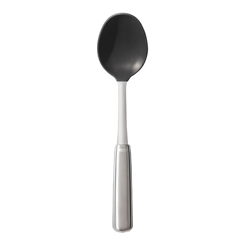 Silicone Cooking Spoon, Stainless Steel-0