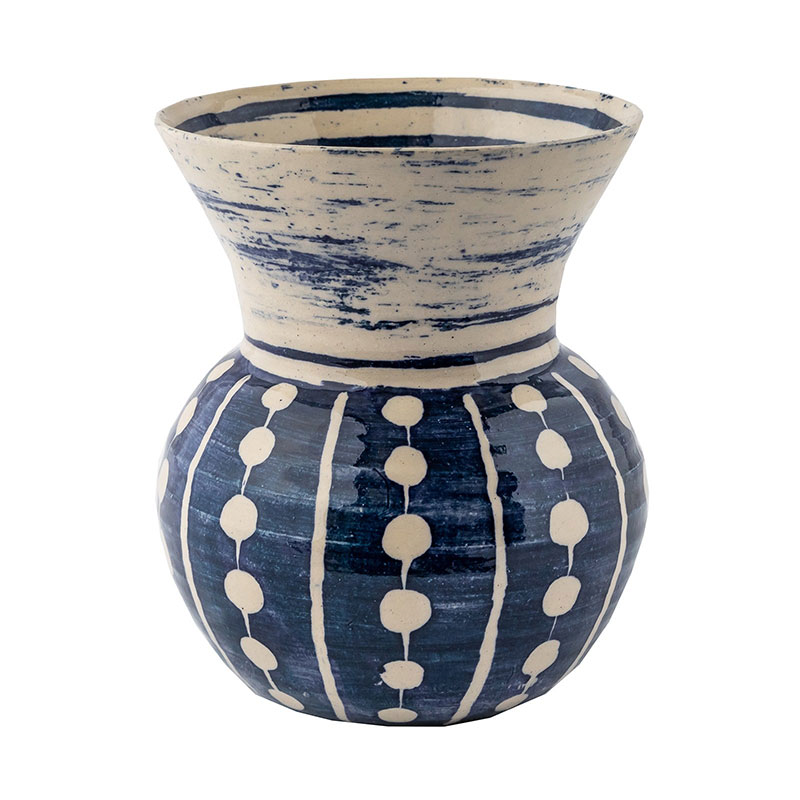 Dot Double Layer Vase, H25cm, Indigo-1