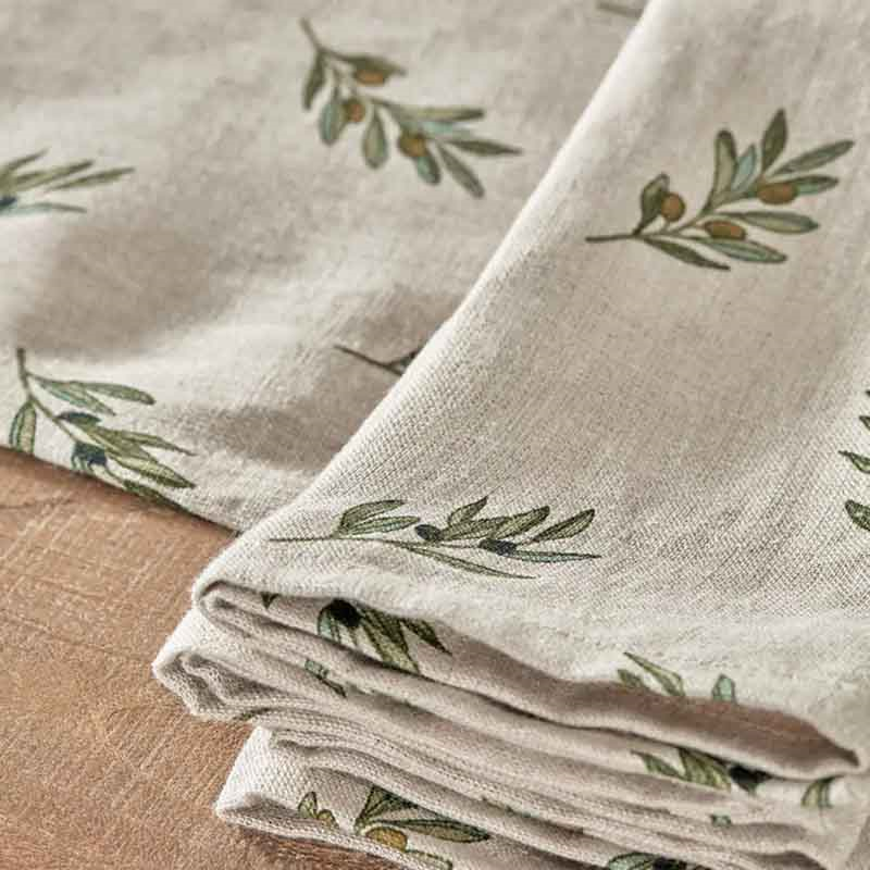 Olive Branch Set of 4 Napkins, Neutral-2