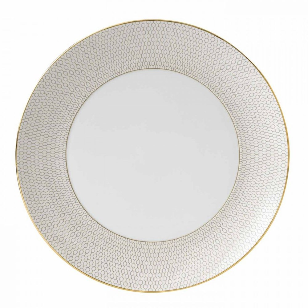 Gio Gold Dinner Plate, D28cm, Gold/White-0