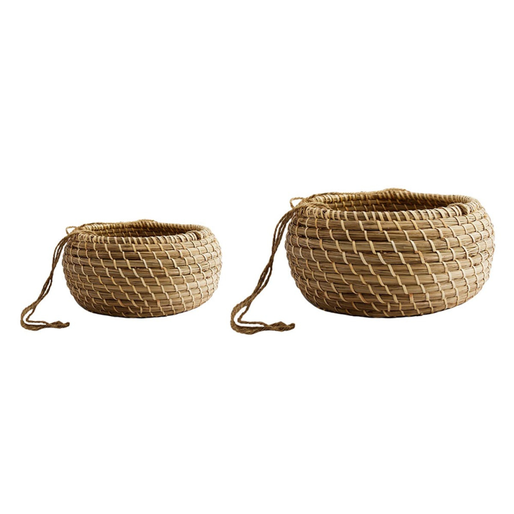 Set of 2 hanging planters, Natural-0