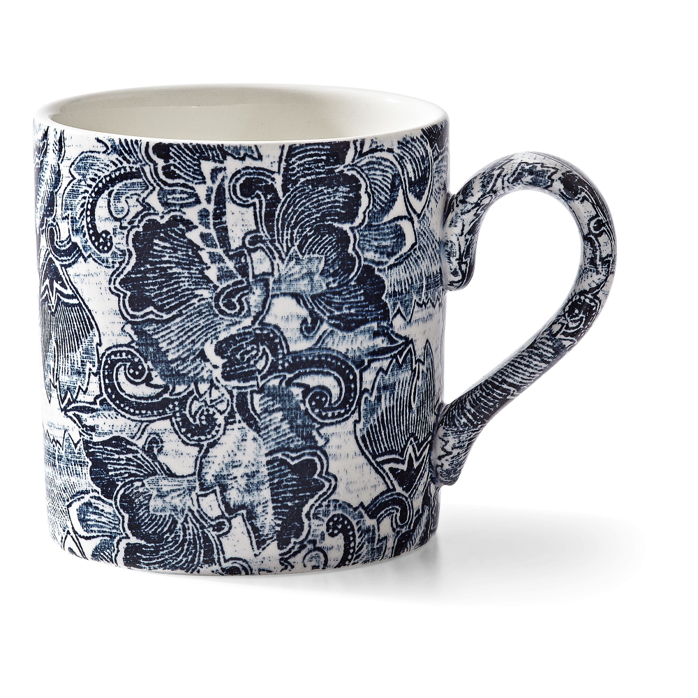 Burleigh - Faded Peony Mug, 12 x 9 x 9cm - 375ml, Indigo-0