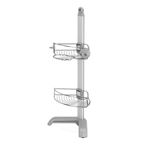 Corner shower caddy, H77.5 x W29.4 x D21.5cm, Silver-0