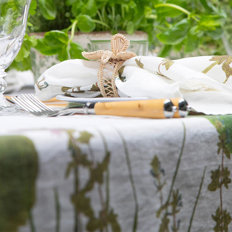 Herb Garden Linen Tablecloth, 165 x 250cm, Green-8