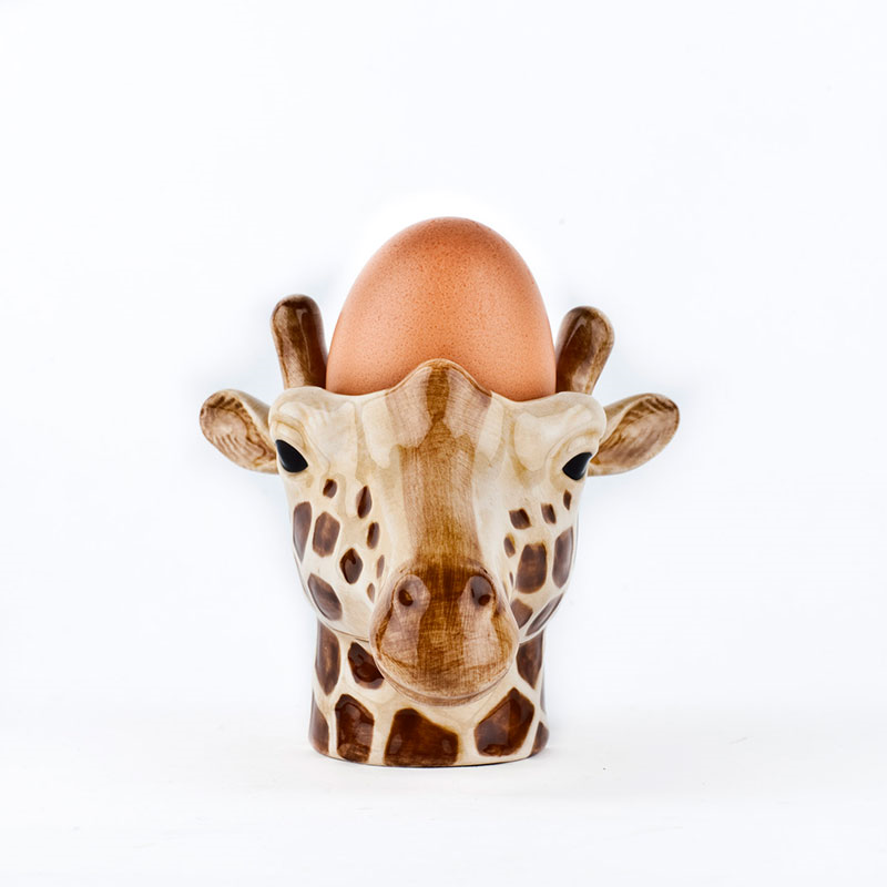 Giraffe Egg Cup, H8.5cm, Brown-0