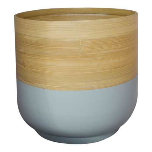 Bamboo Planter, H20 x W23 x D23cm, Grey-0