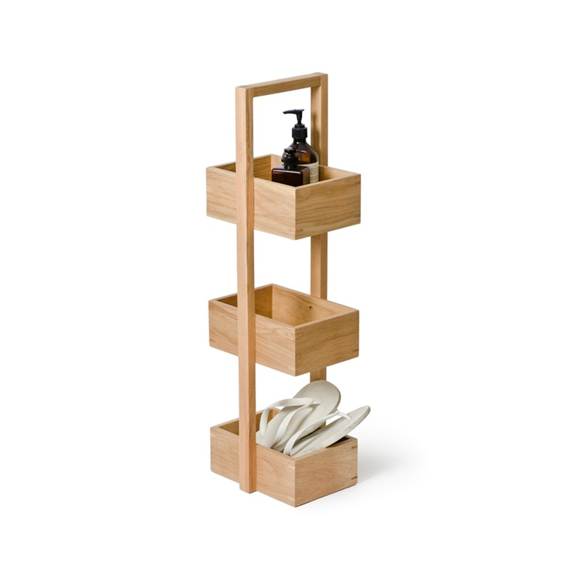 Mezza 3 tier caddy, H84 x W22 x D26cm, Oak-2