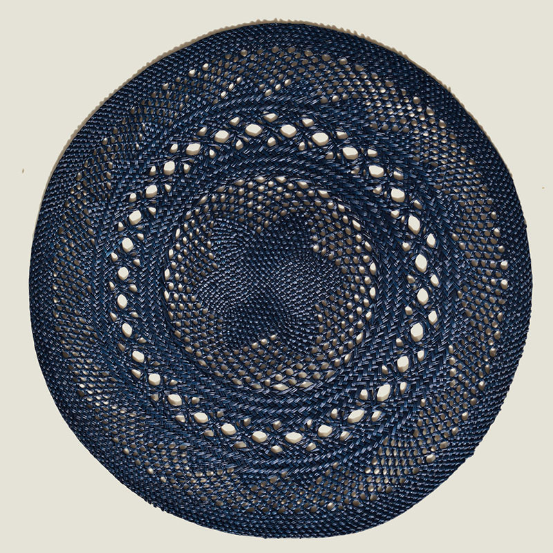 Classic Set of 2 Open Weave Placemats, D30cm, Midnight Blue-0