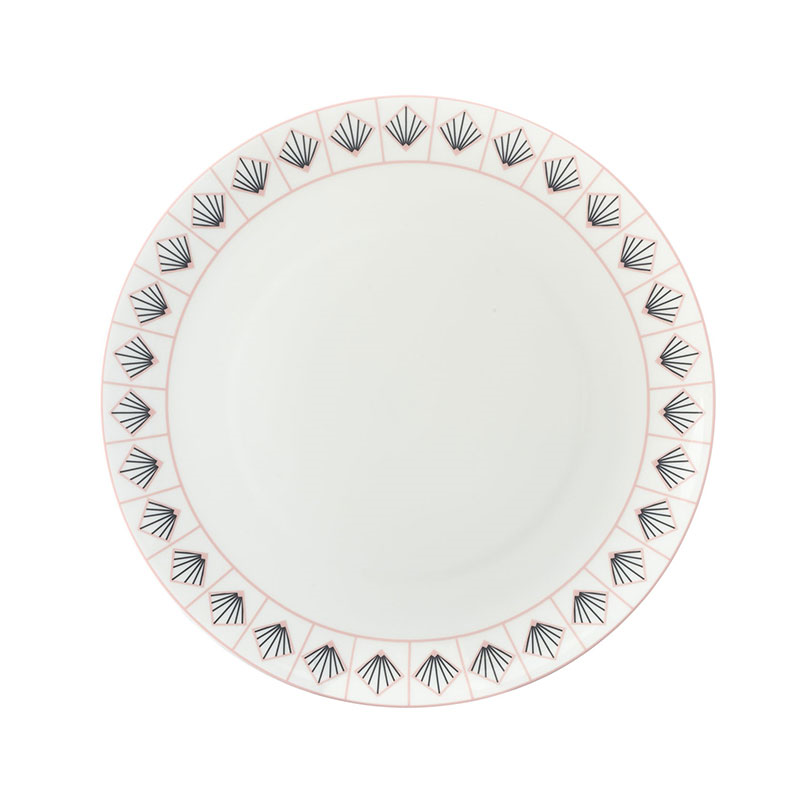 Zighy Dinner Plate, D28cm, Grey & Blush Pink-0