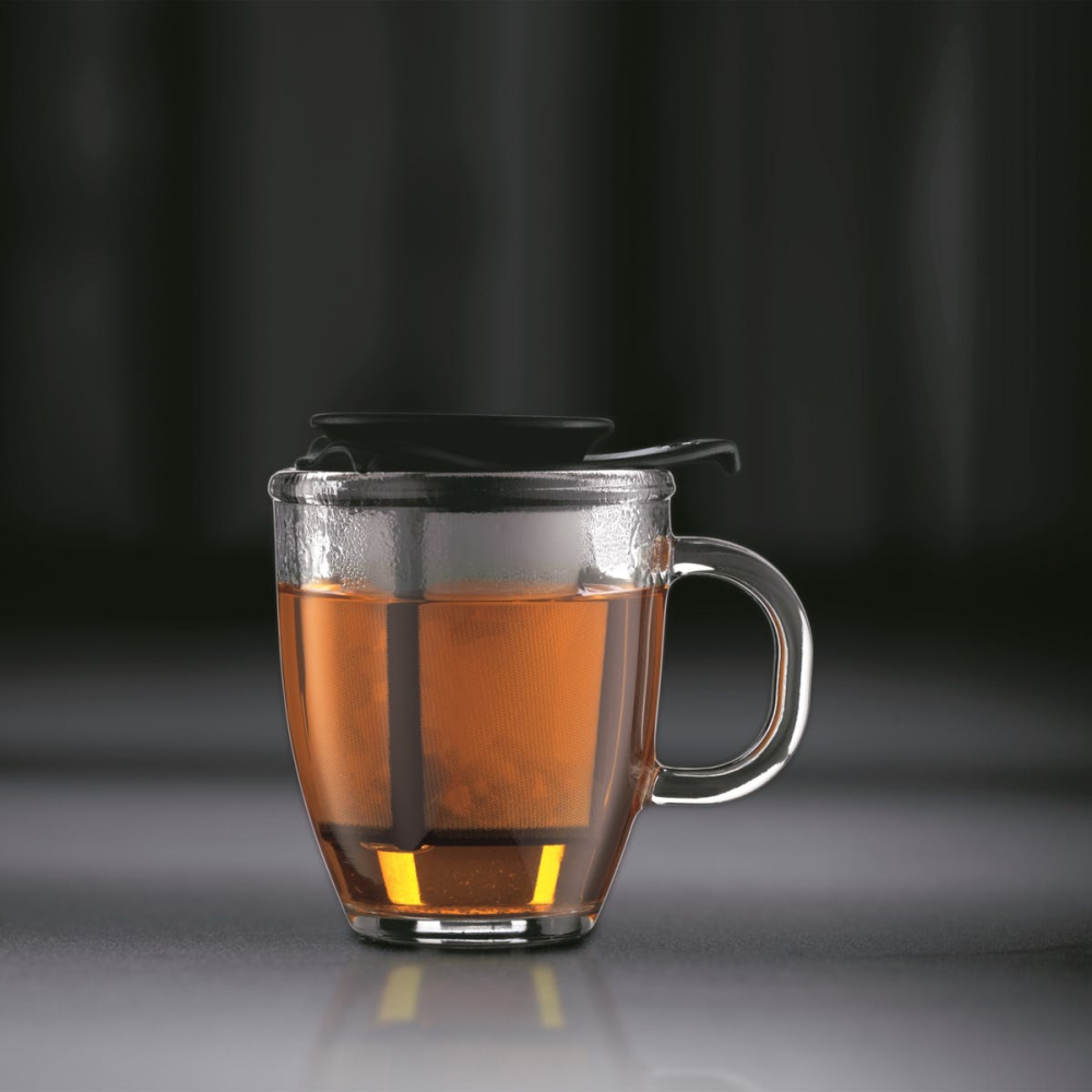 Yo-Yo Mug and tea strainer, 35cl, Black-4