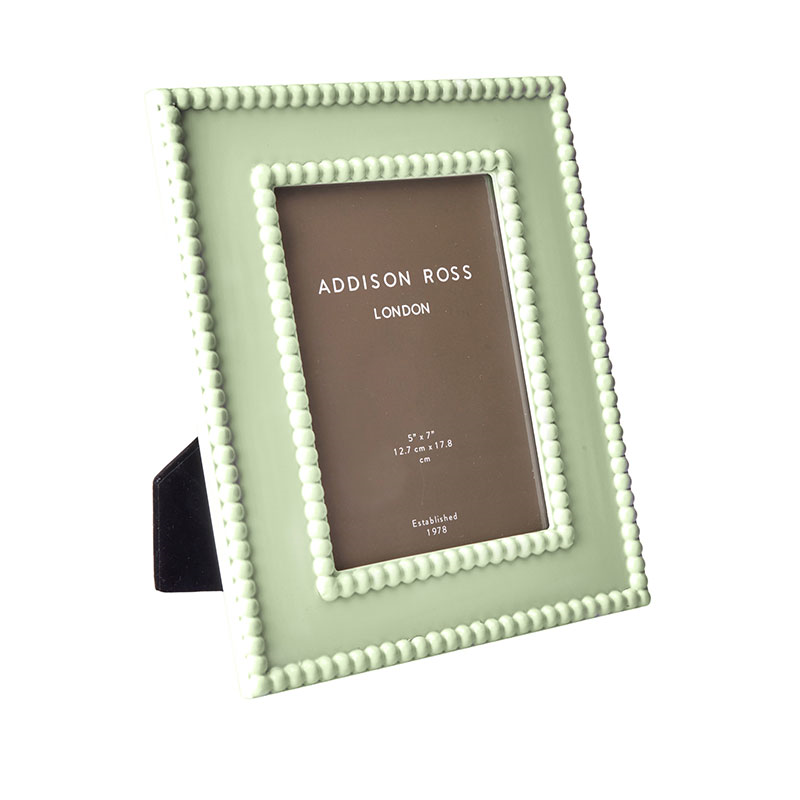 Lacquer Bobbin Photo Frame, 5 x 7", Sage-0