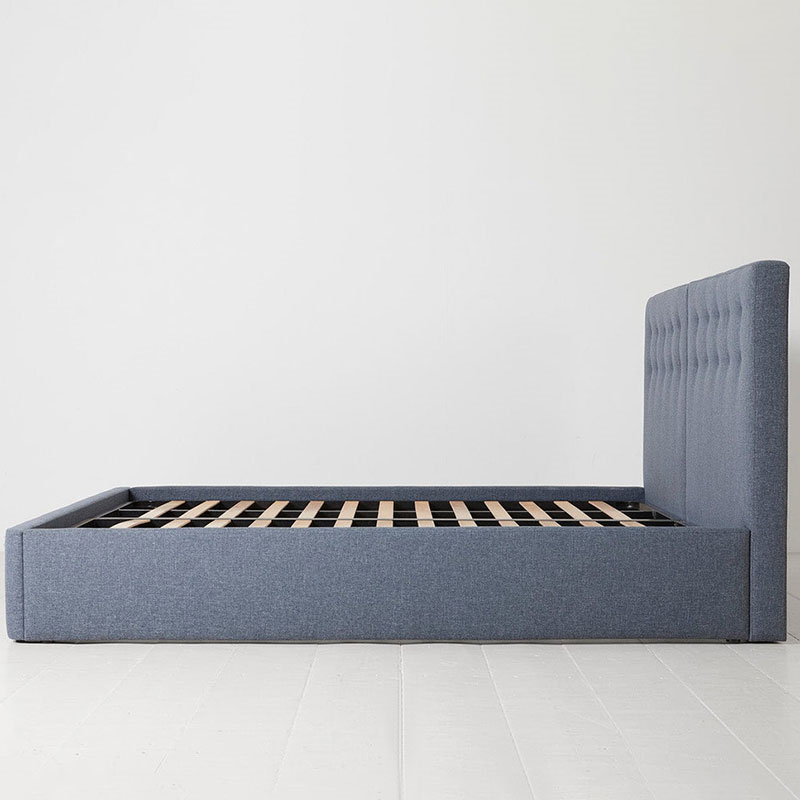 Bed 01 Linen Super King Size Frame, Midnight-2