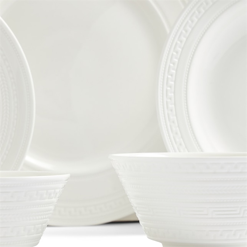 Intaglio 10 Piece Dinnerware Set, White-1