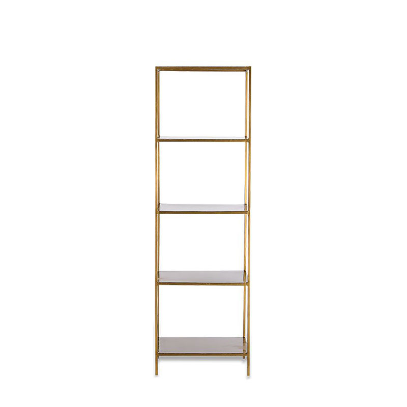 Mahi Shelving Unit, H170cm x W46cm, Antique Brass-5