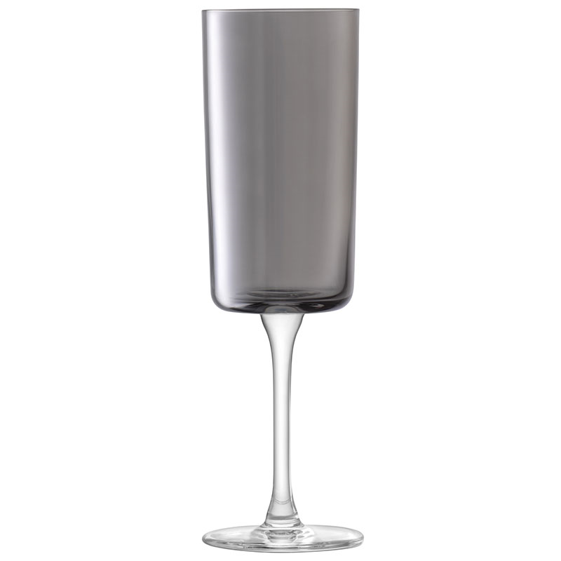 Lunar Set of 2 Champagne Flutes, 210ml, Lunar Grey-3