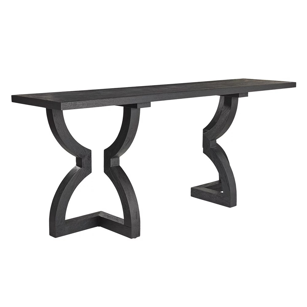 Kaishu Console table, L200 x W50 x H85cm, Black-0