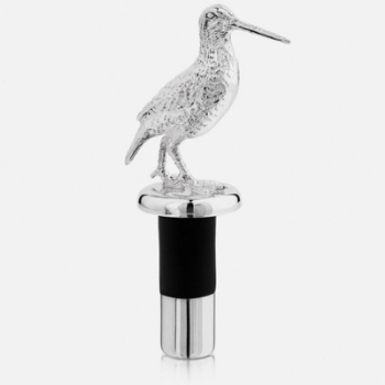 Wine Bottle Stopper, Snipe, Silver Plate-0