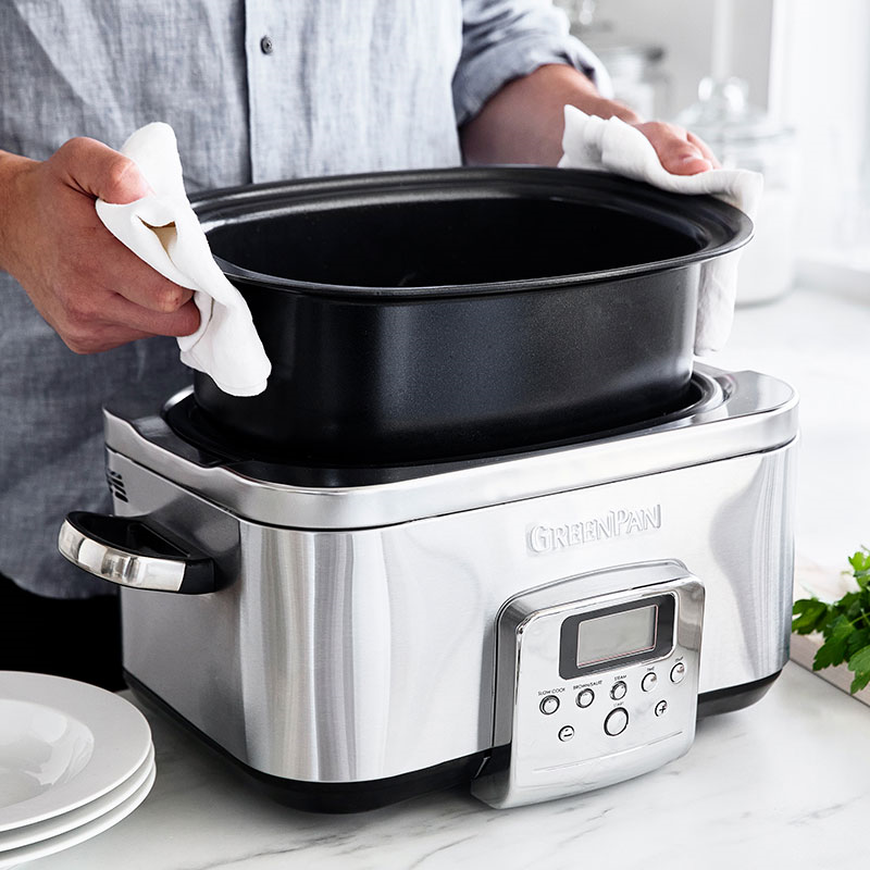 Non-Stick Slow Cooker, 6L, Stainless Steel-4