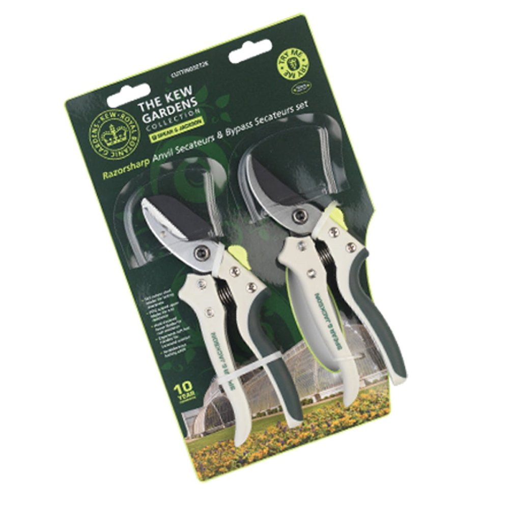 Razorsharp Bypass and anvil secateurs set, Grey/SIlver-0