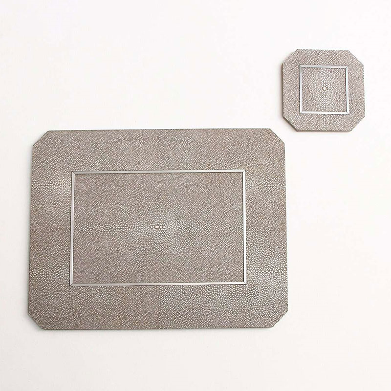 Otis Set of 4 Coasters, 10 x 10cm, Barley Shagreen-2