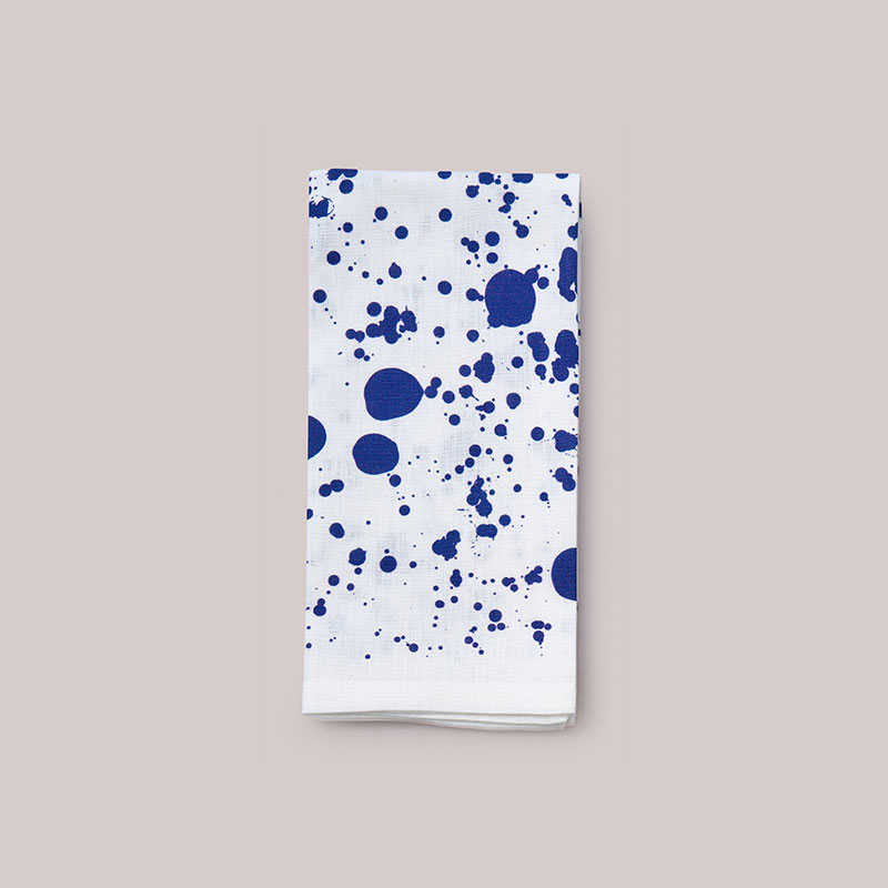 Splatter Set of 4 Napkins, W50 x L50cm, Electric Blue-2