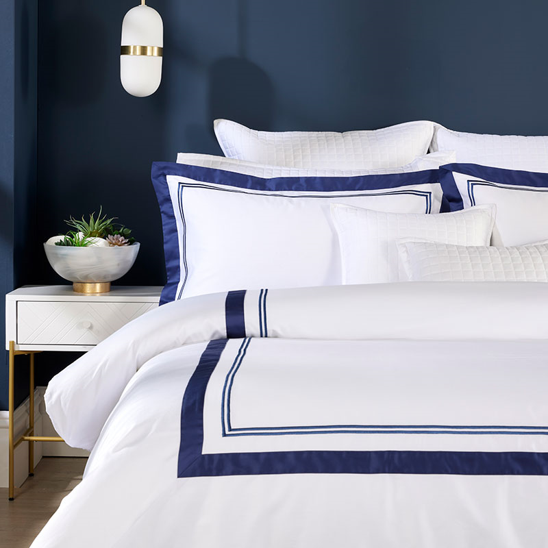 Coniston Pair of Standard Pillowcase, Navy-1