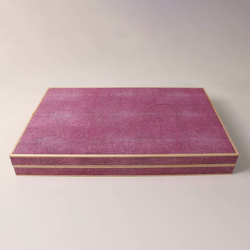 Backgammon Board, 54 x 34cm, Pink Shagreen-1