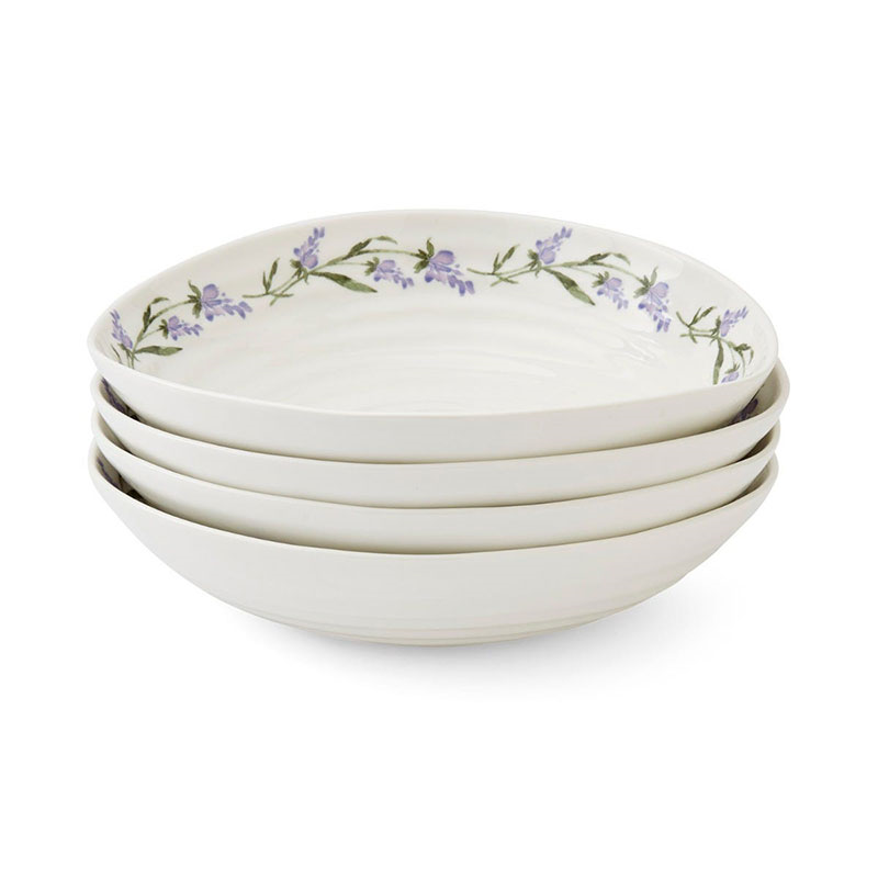 Lavandula Set of 4 Pasta Bowls, L23.5 x W21.5cm, Multi-1