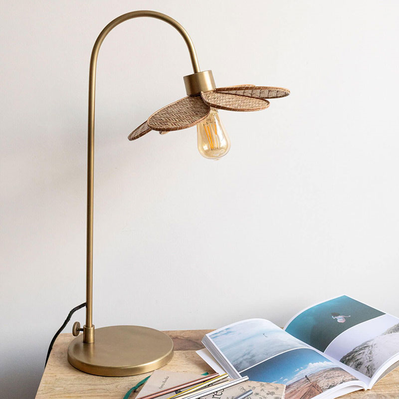 Primrose Table Lamp, H64cm, Antique Brass-0