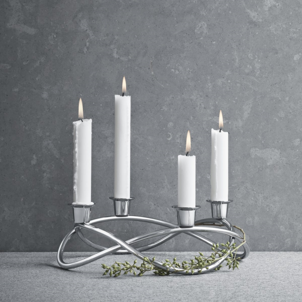 Season candleholder, D26 x W25 x H9.60cm, Stainless Steel/Mirror-1