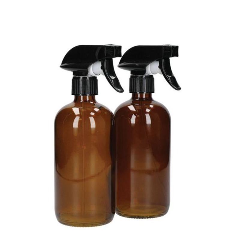 Living Nostalgia Amber Glass Reusable Spray Bottle Set-0