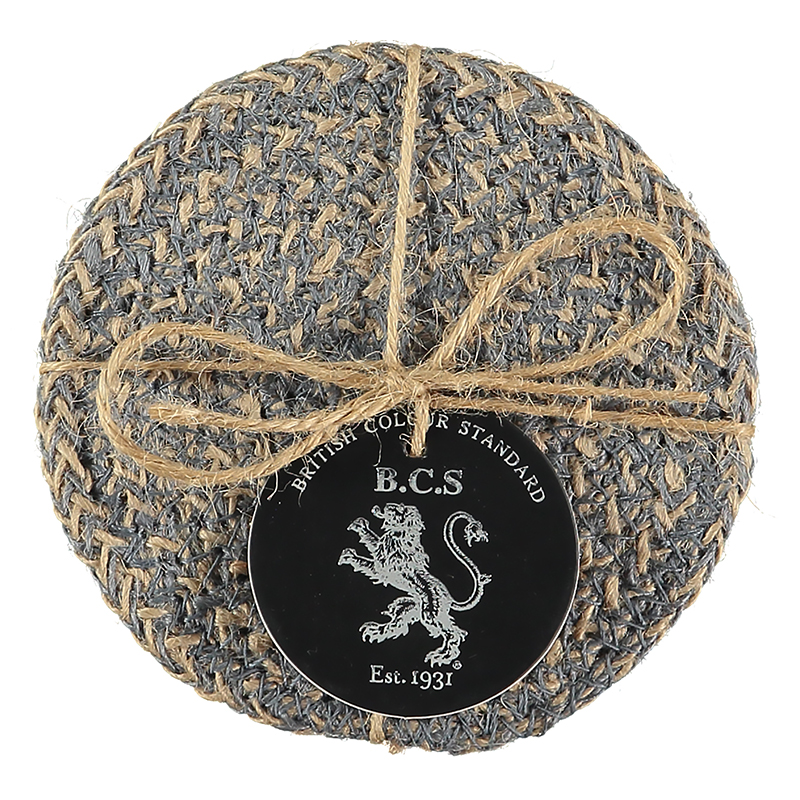 Jute Set of 4 Coasters, D10cm, Gull Grey-1