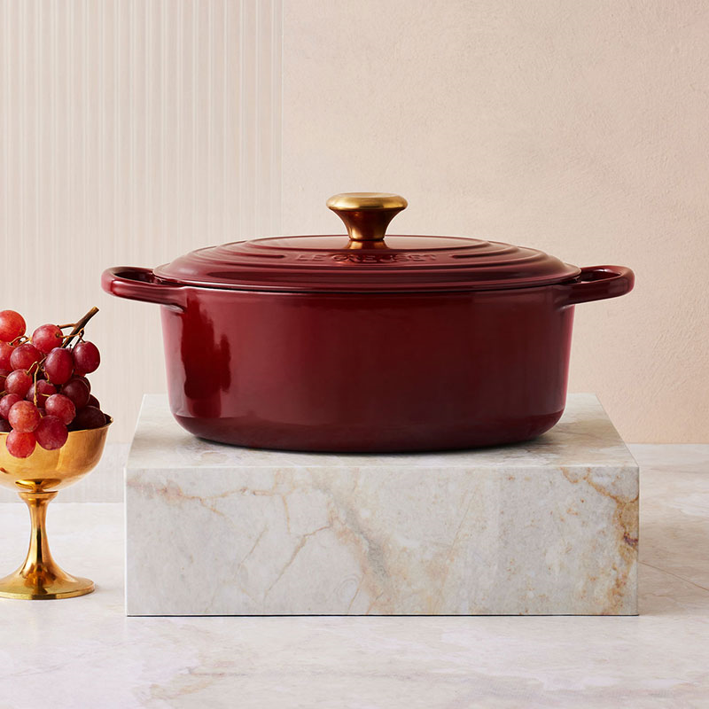 Signature Cast Iron Oval Casserole, 27cm, Garnet-5