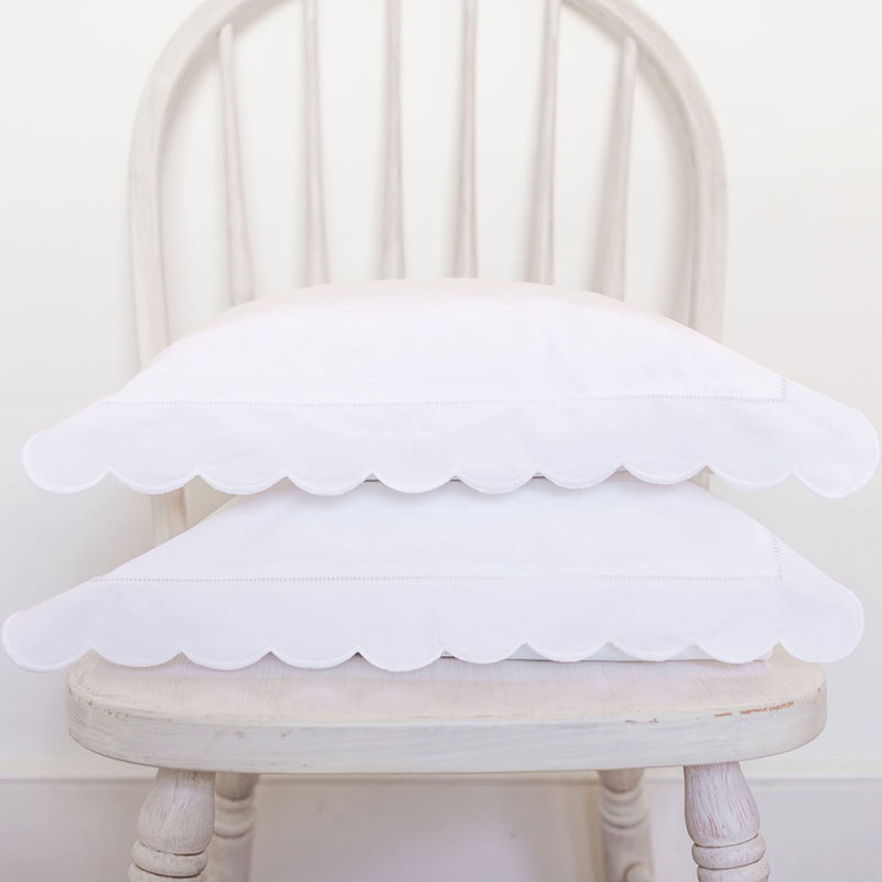 Scallop Super King Pillowcase, White-0