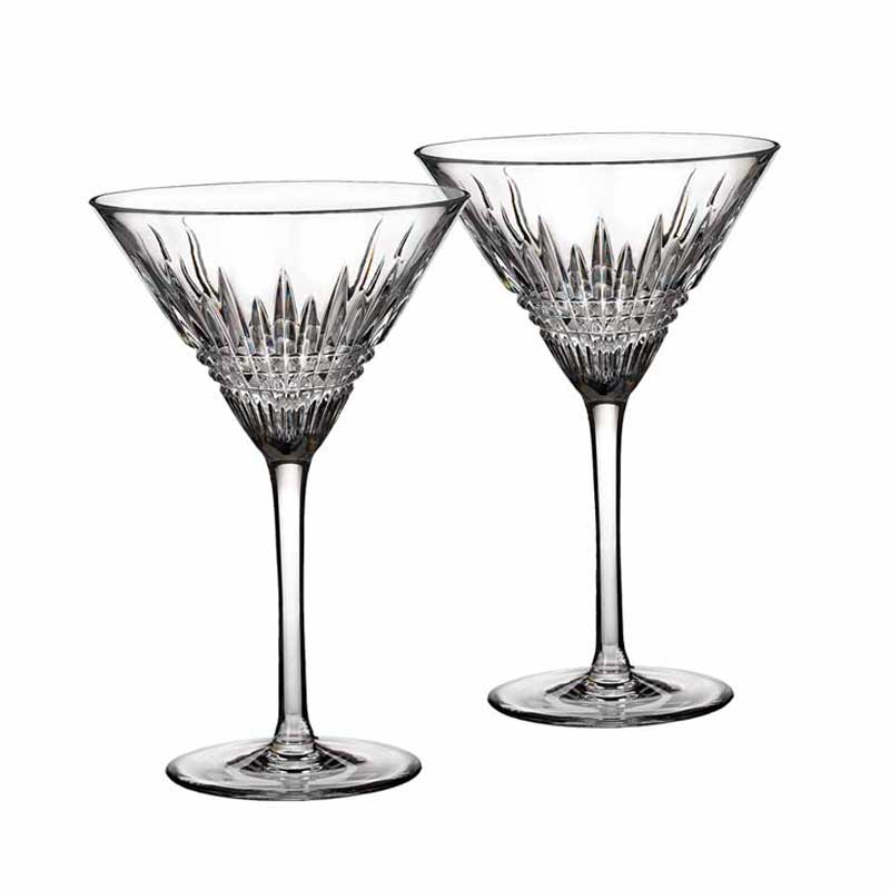 Lismore Diamond Pair of martini glasses-0